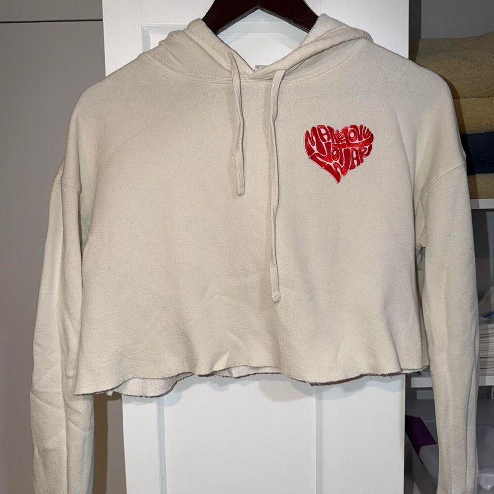 Unbranded Women's Cream and White Hoodie